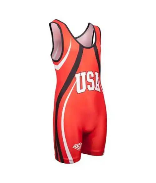 KO Sports Gear Bargain Bin red wrestling singlet